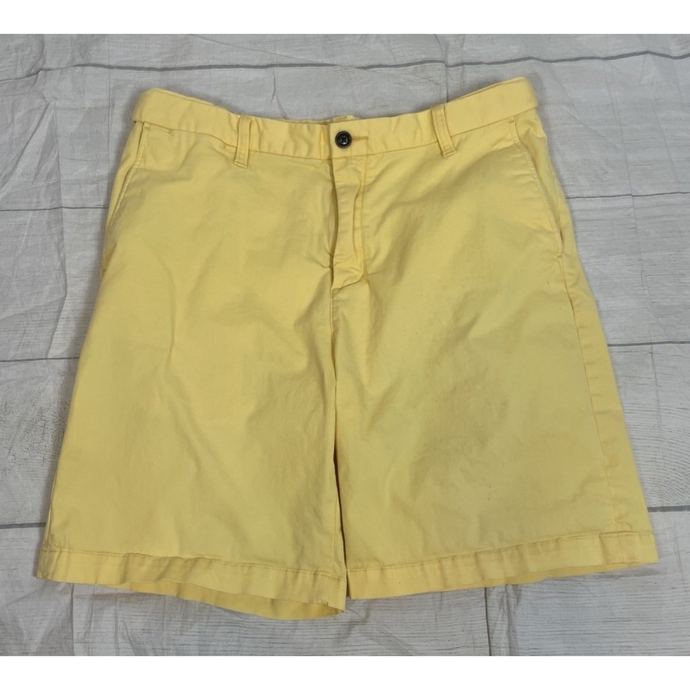 Lands End Men's Size 35 Shorts Yellow Traditional Fit Chino Flat Classic Summer‎
